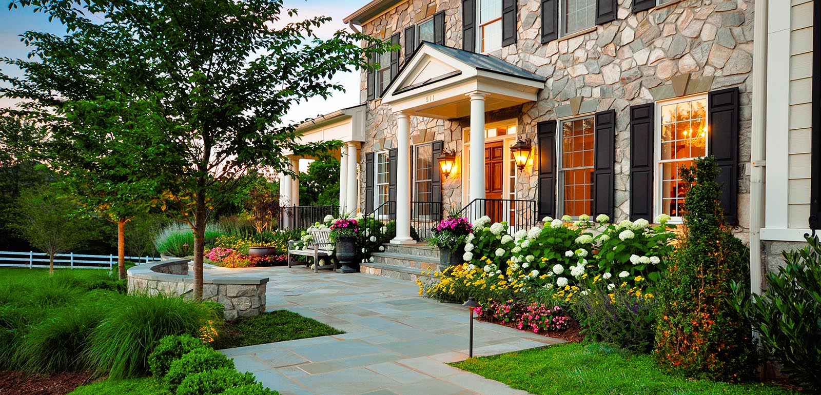 Beautifully manicured lawn and garden